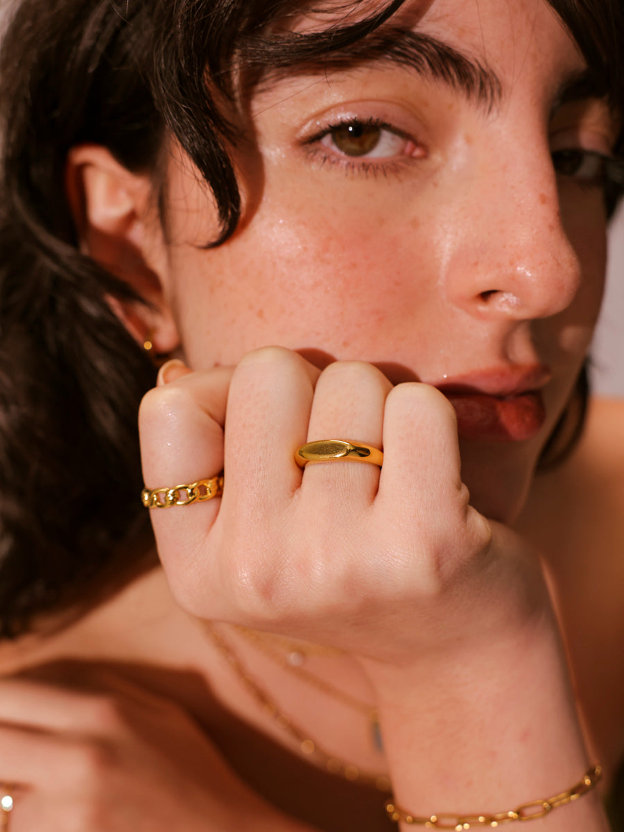 Rings with clean lines