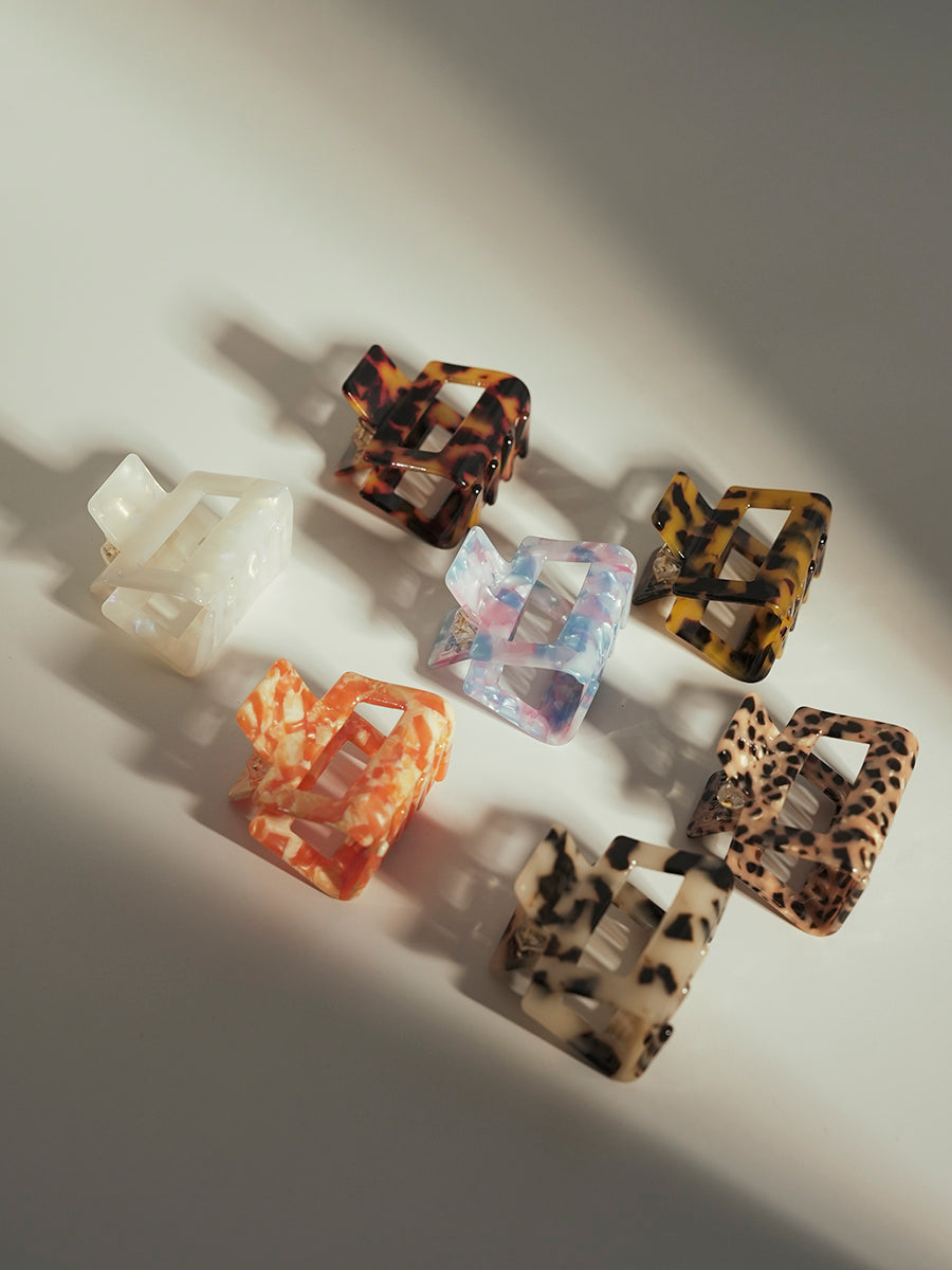 Classic Frame hair clip Amber-brown