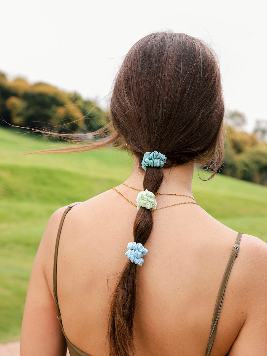 Serene Pure Silk Scrunchie Light Brown