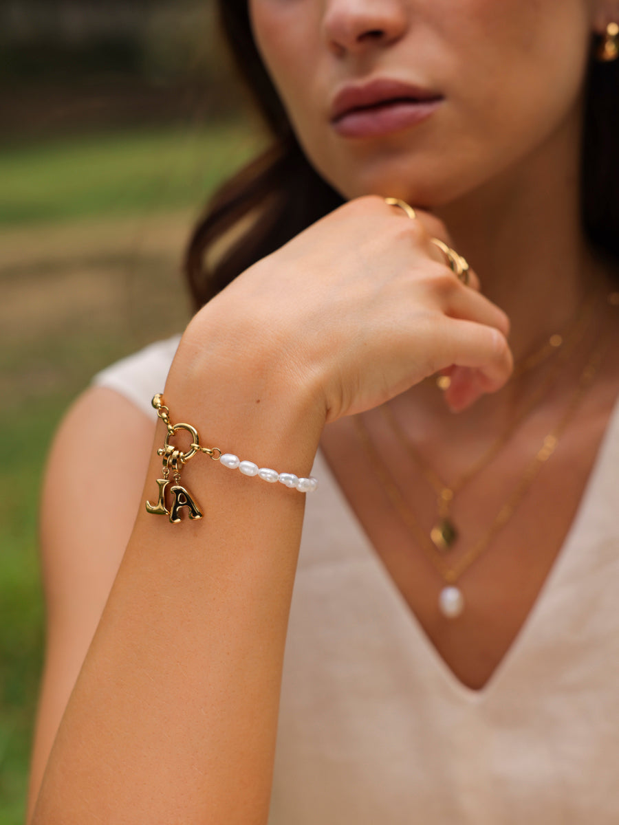 Puffy Letter Chain Charms