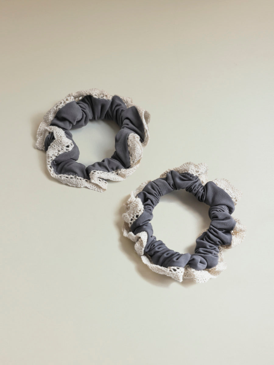Lace Kiss Set Scrunchie Grey