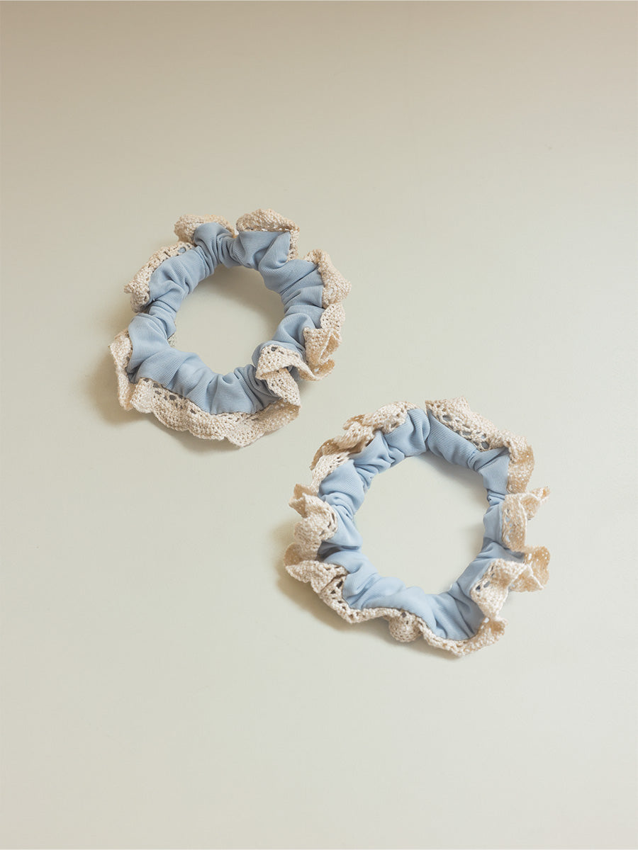 Lace Kiss Set Scrunchie Light Blue