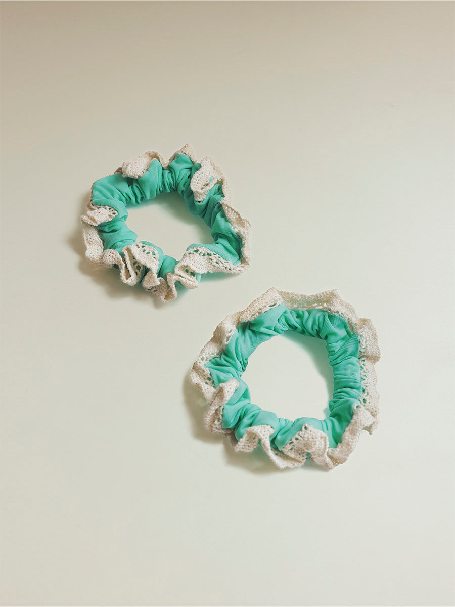 Lace Kiss Set Scrunchie Bright Blue