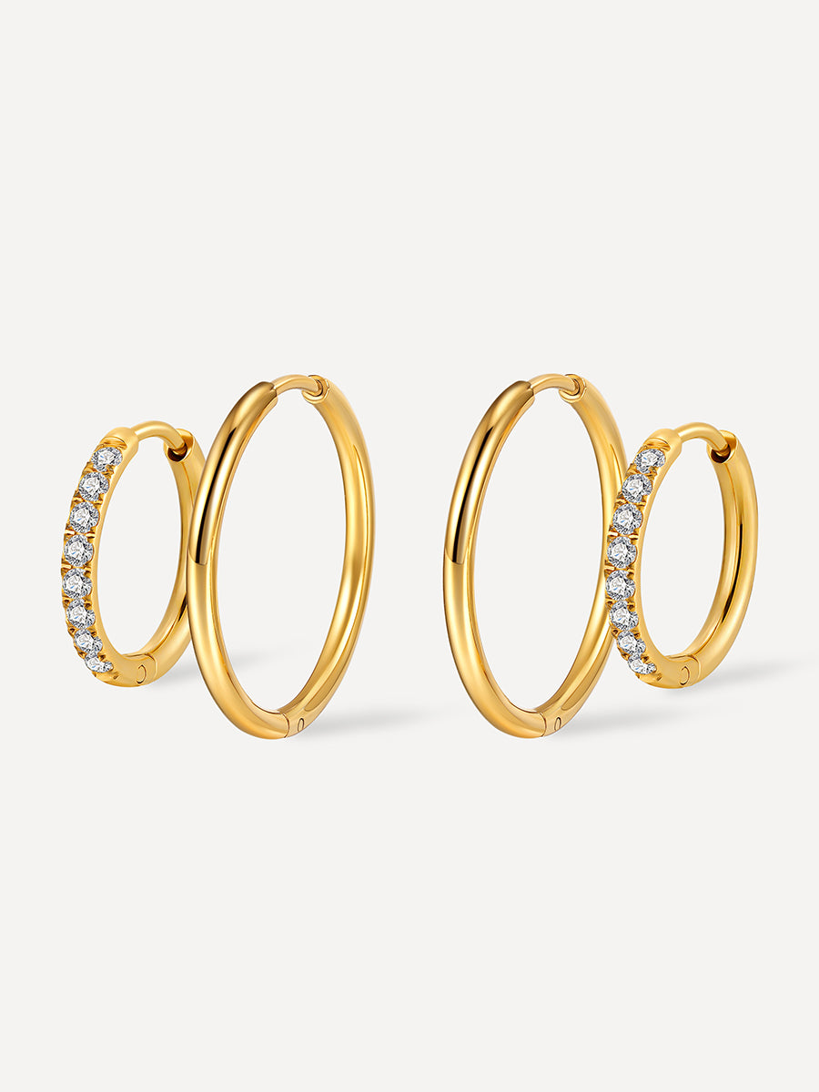 Glow & Grit Ohrringe Set Gold