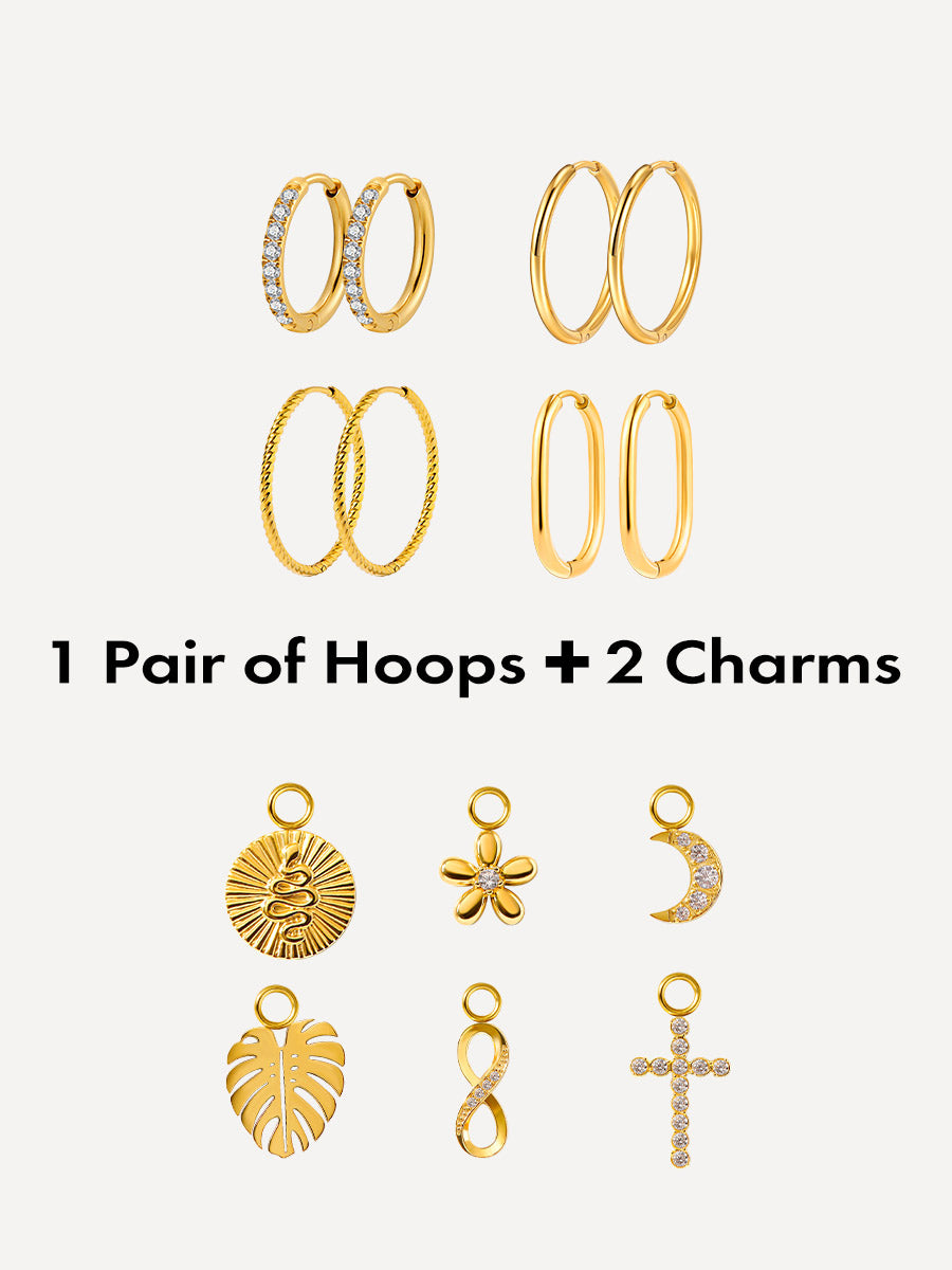 Large Hoops & Charms Bundle