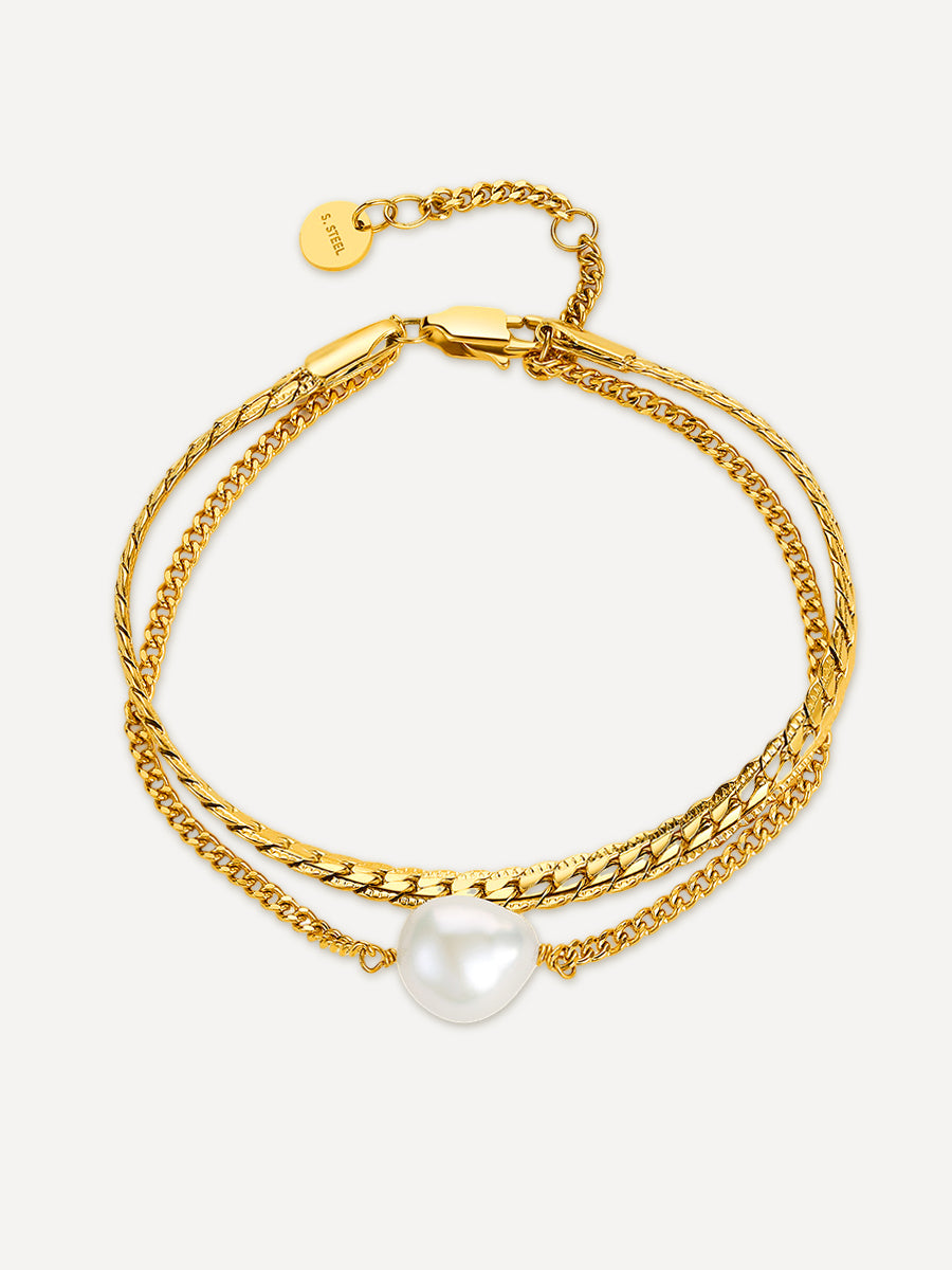 Modern Pearl Armband Gold