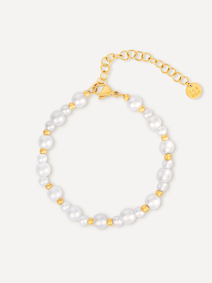Beaded Pearl ARMBAND Gold