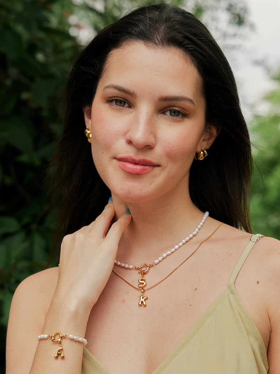 Puffy Letter Chain Charms