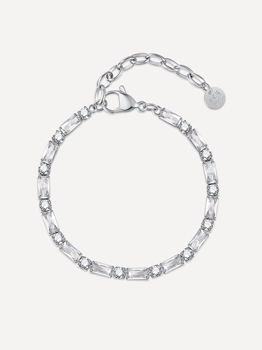 Square N Round ARMBAND Silber