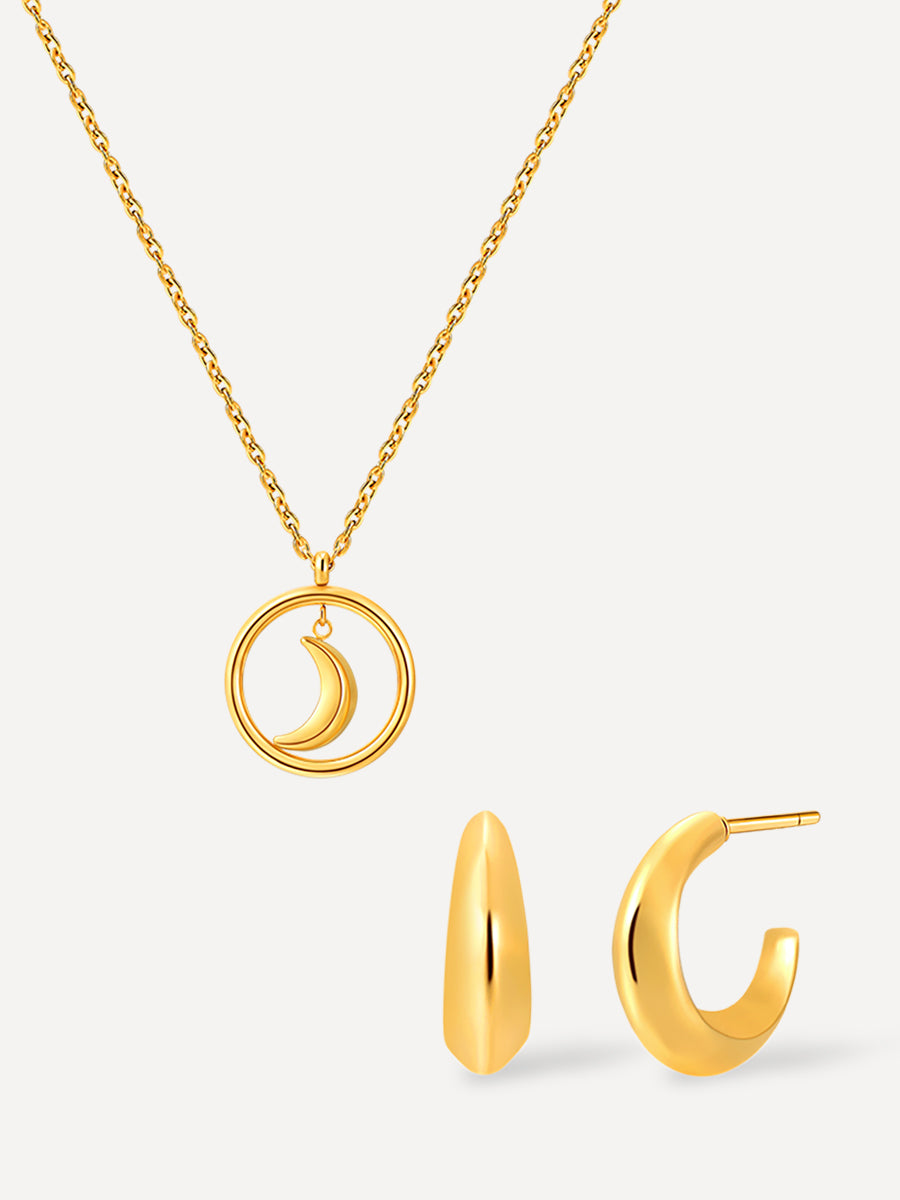Dancing Crescent Set Gold