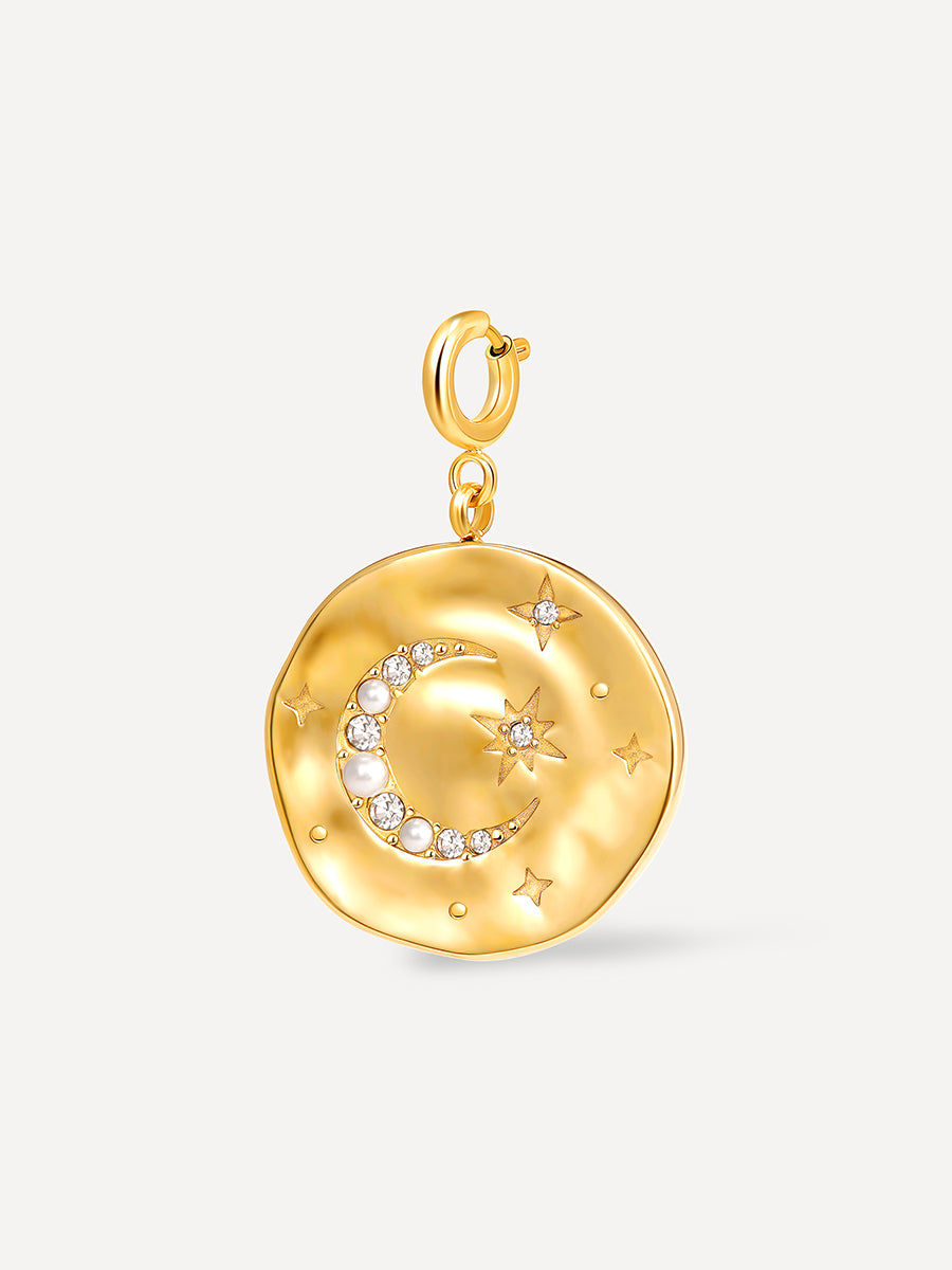 Moon Phase Gleaming Charm Gold