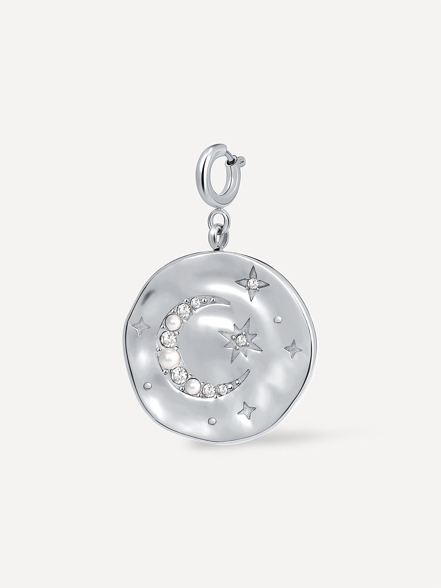 Moon Phase Gleaming Charm Silber