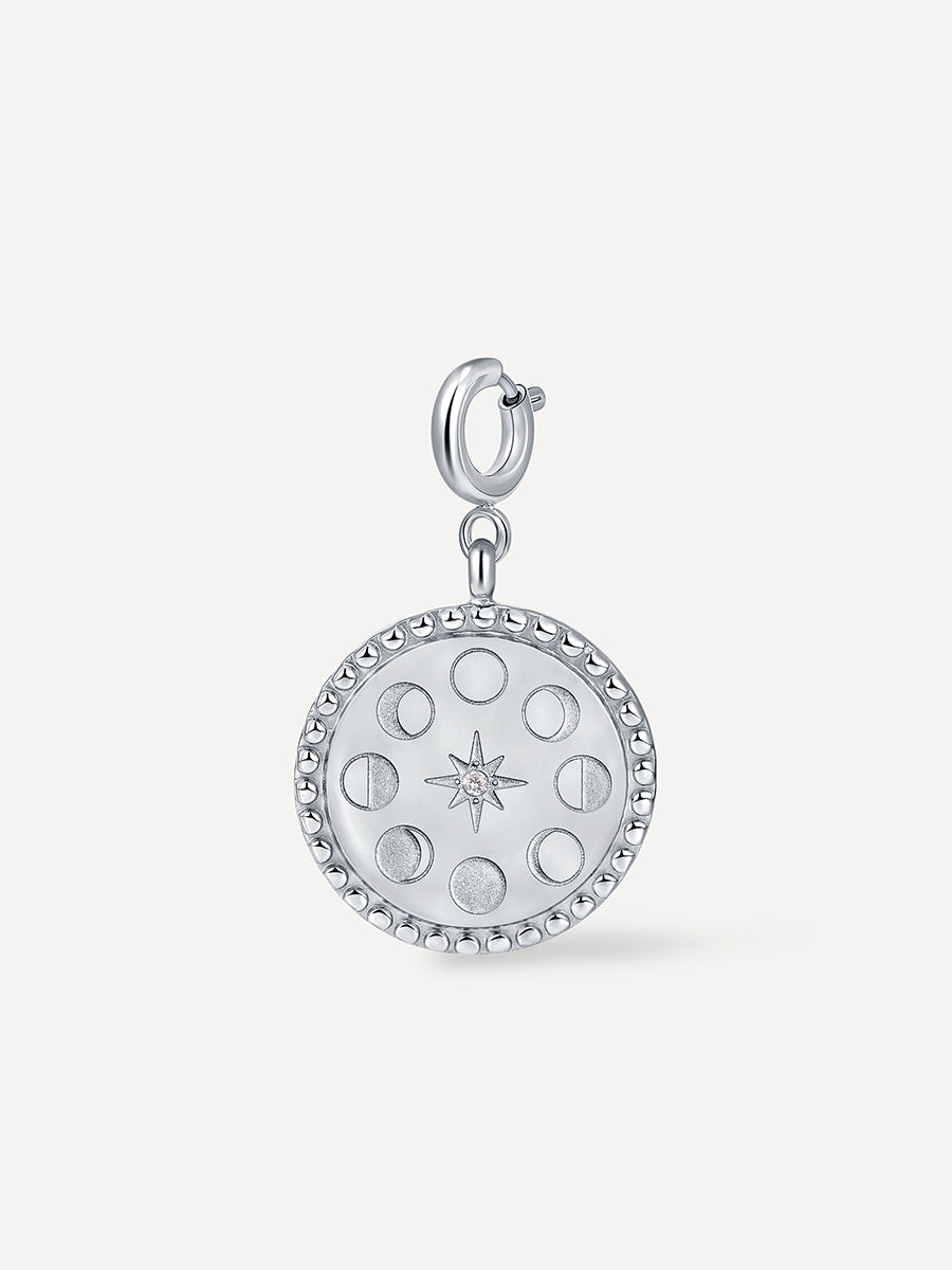 Moon Phase Glow Charm Silber