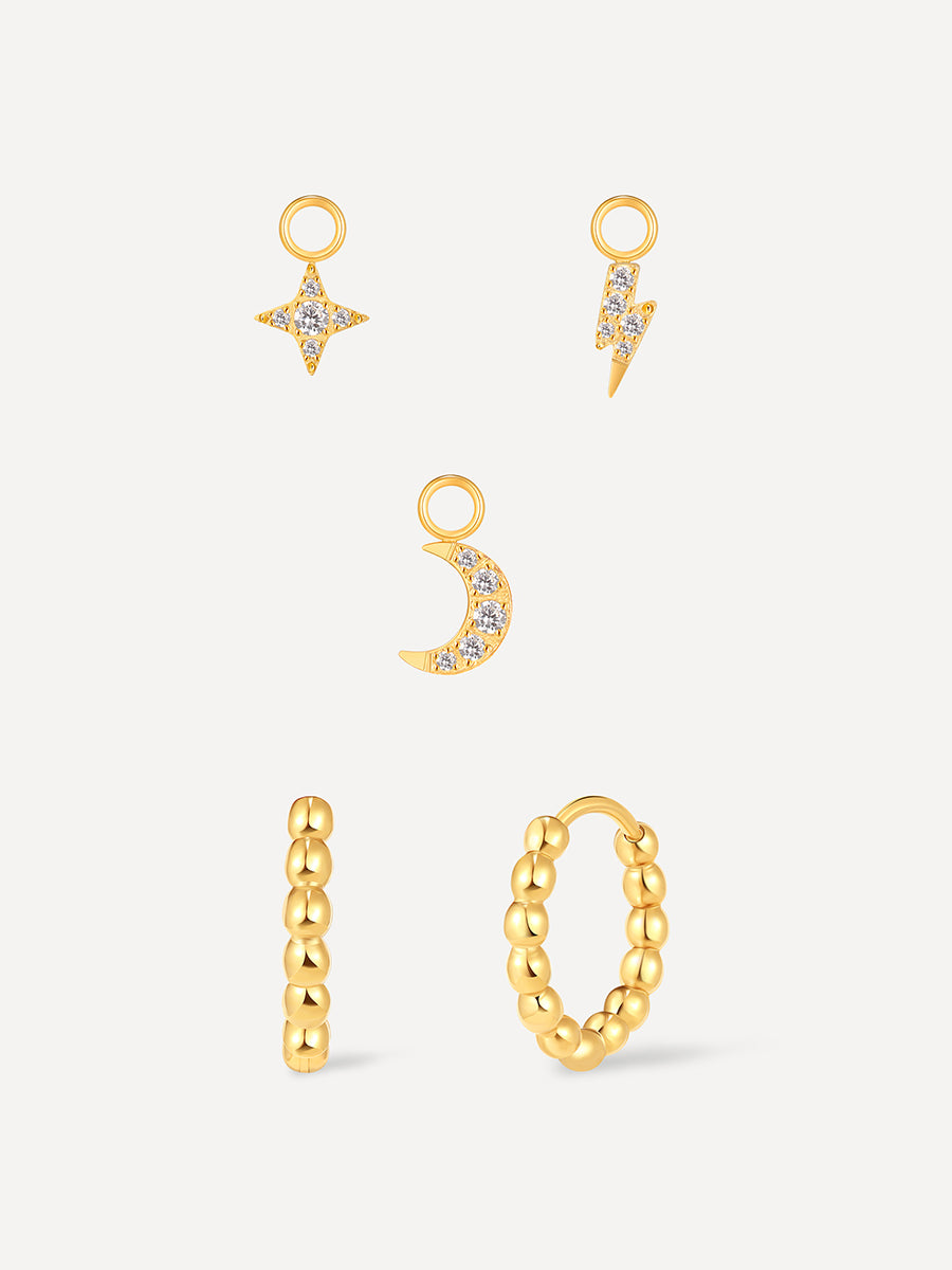 Lunar Sparkle Charm Gold