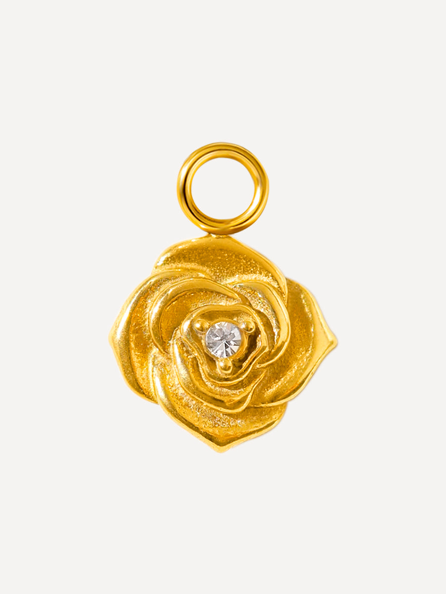 10,5x10,5mm Graceful Rose Charm Gold
