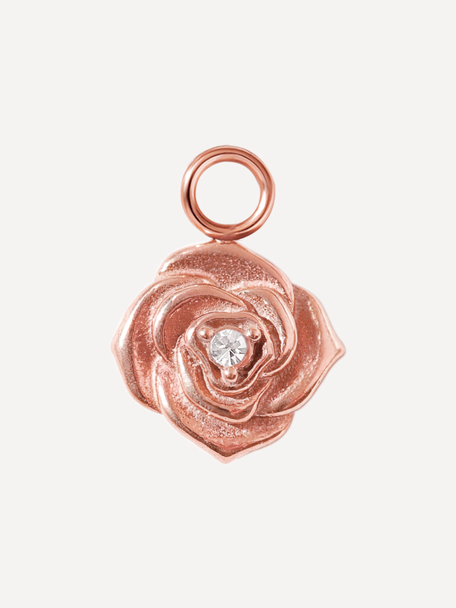 10,5x10,5mm Graceful Rose Charm Rosegold
