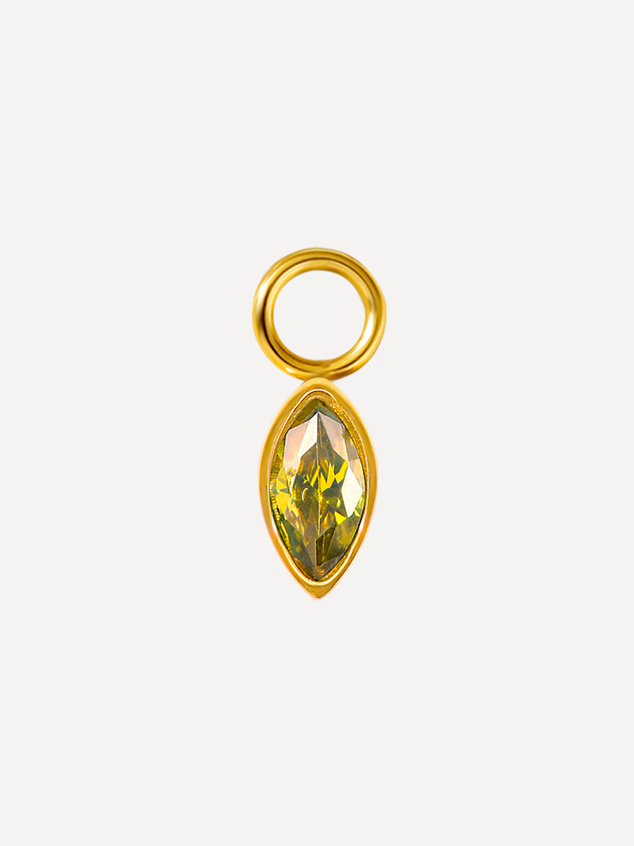 7,5x4mm Green Lake Charm Gold