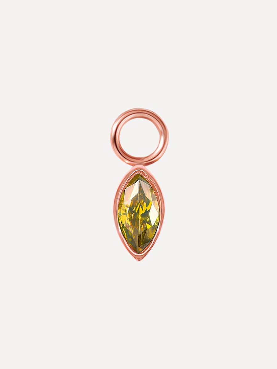 7,5x4mm Green Lake Charm Rosegold