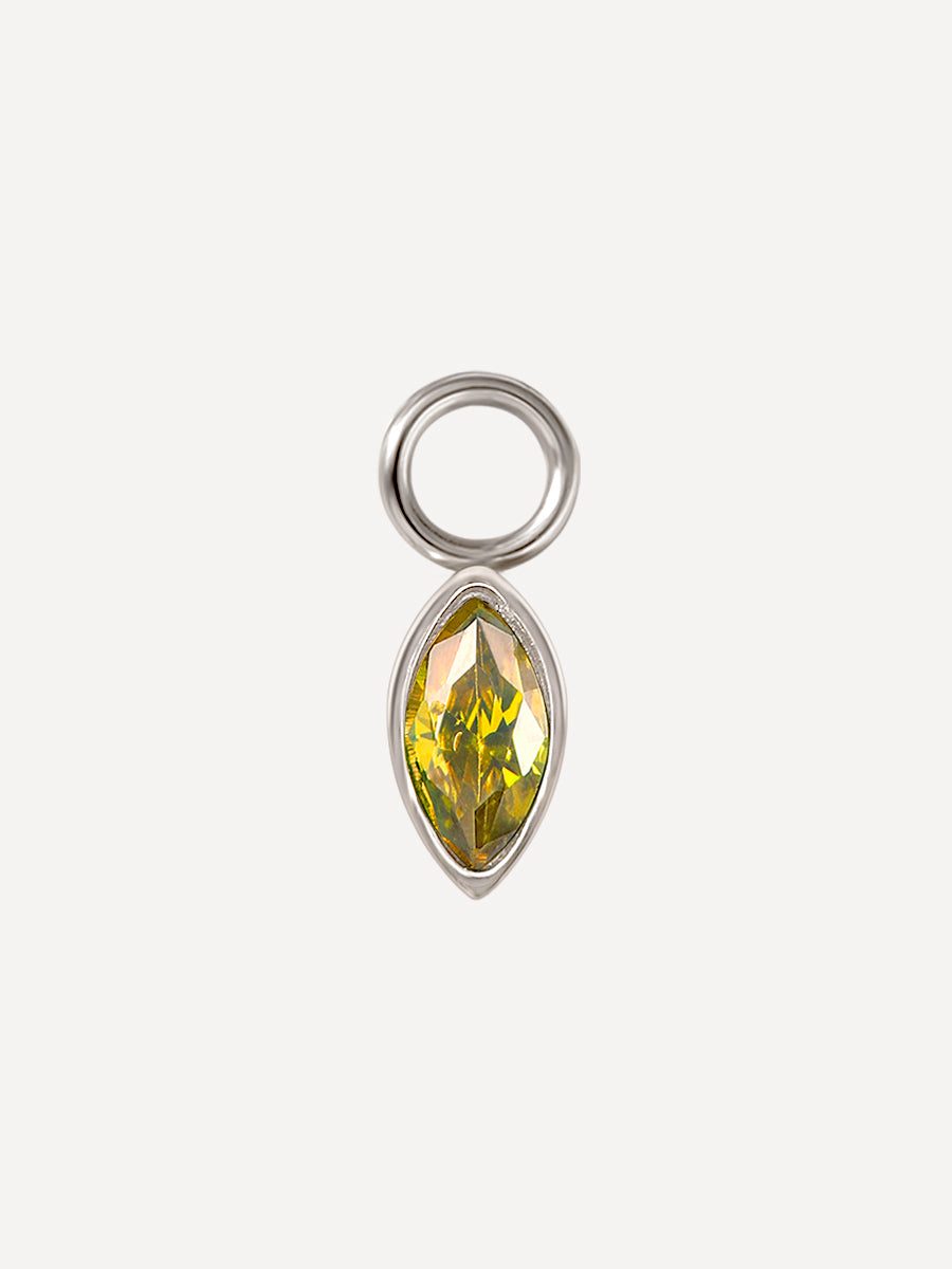 7,5x4mm Green Lake Charm Silber