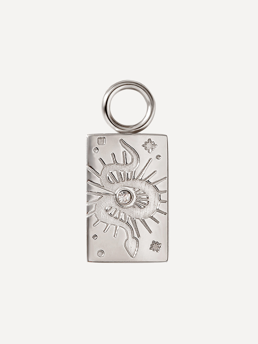 11x7mm Lucky Amulet Charm Silber