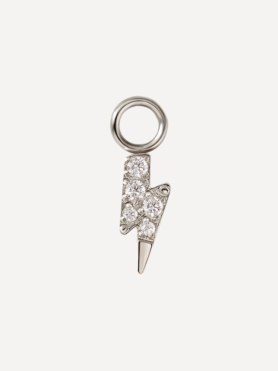 10x5mm Dynamic Spark Charm Silber