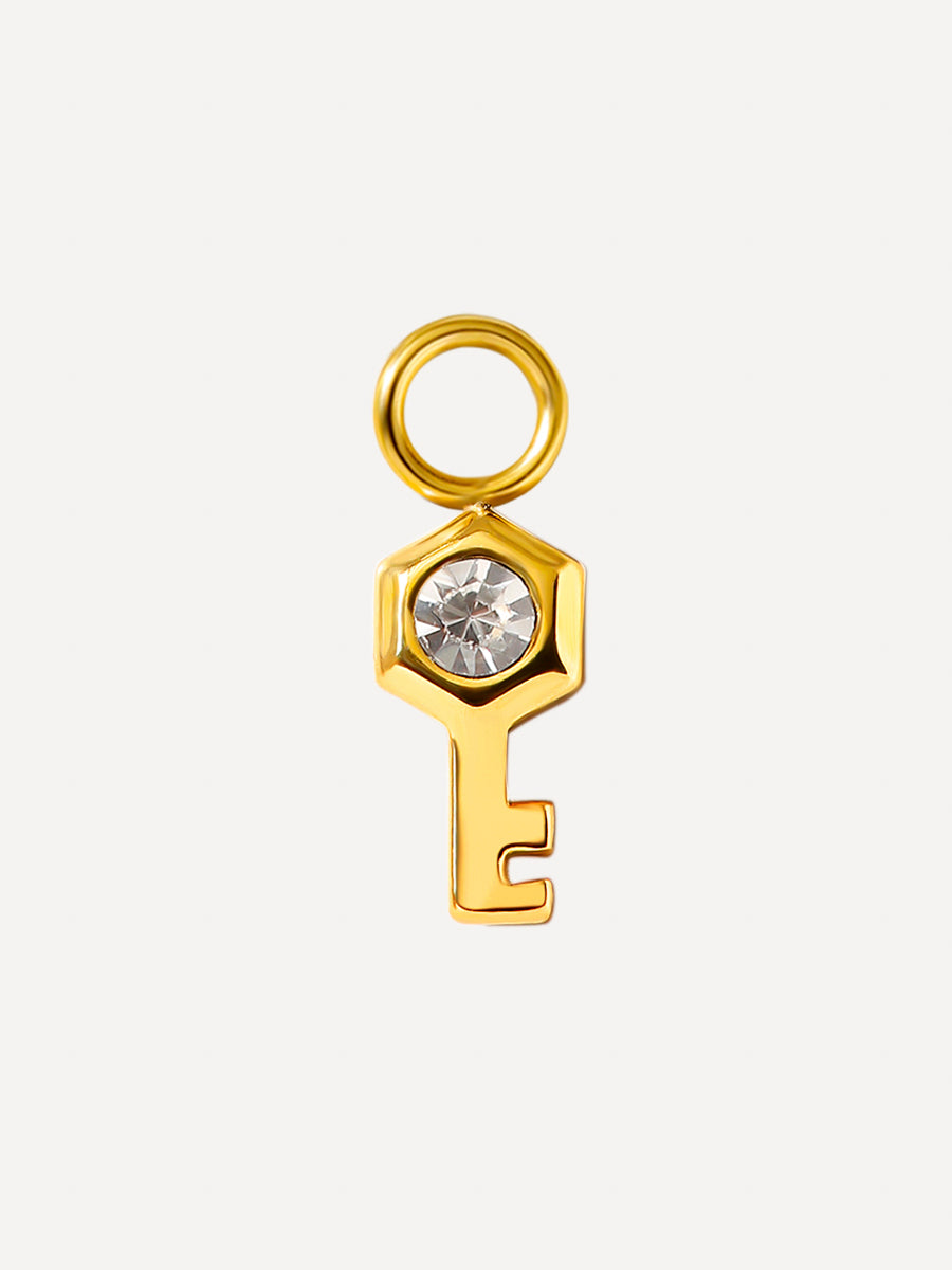 9,5x5mm Secret Key Charm Gold