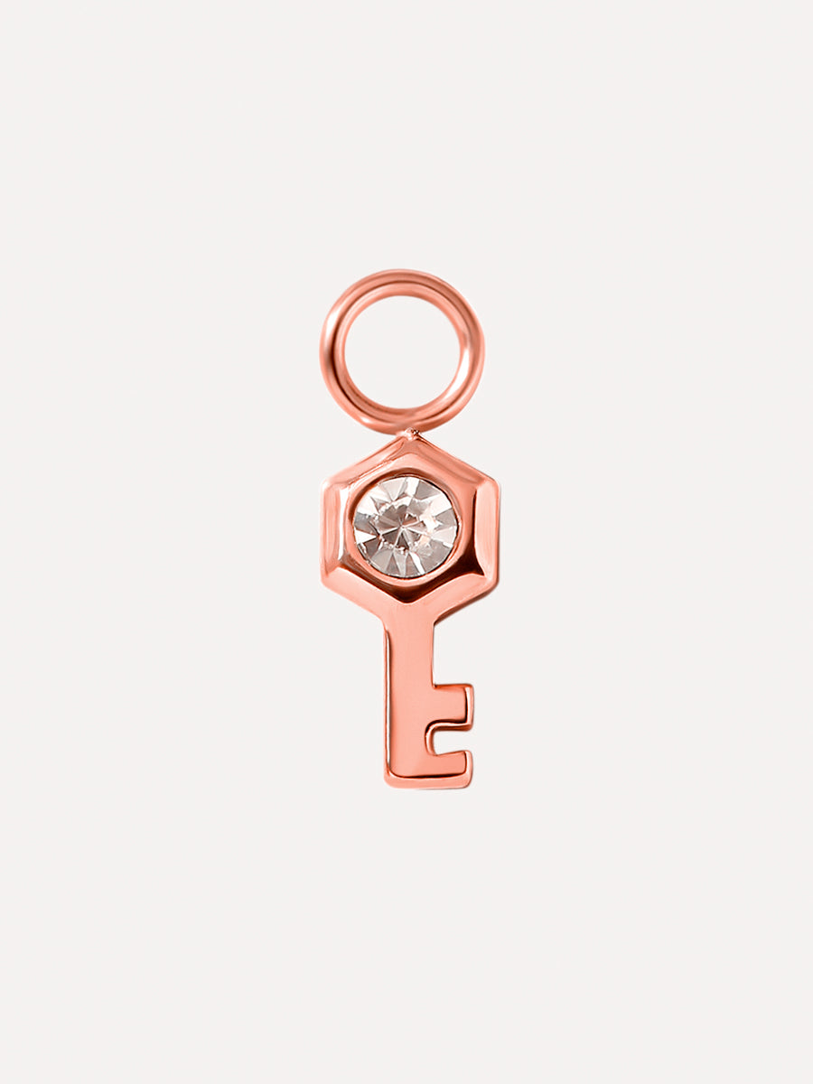 9,5x5mm Secret Key Charm Rosegold