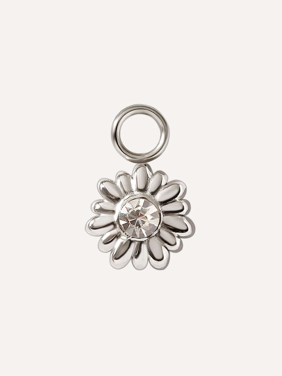 8x8mm Proud Daisy Charm Silber