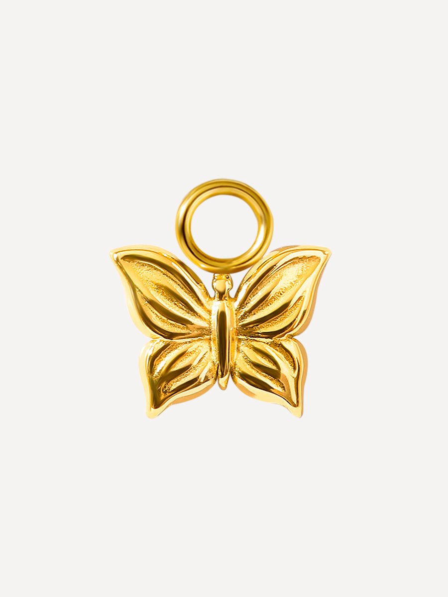 7,5x10mm Dancing Butterfly Charm Gold