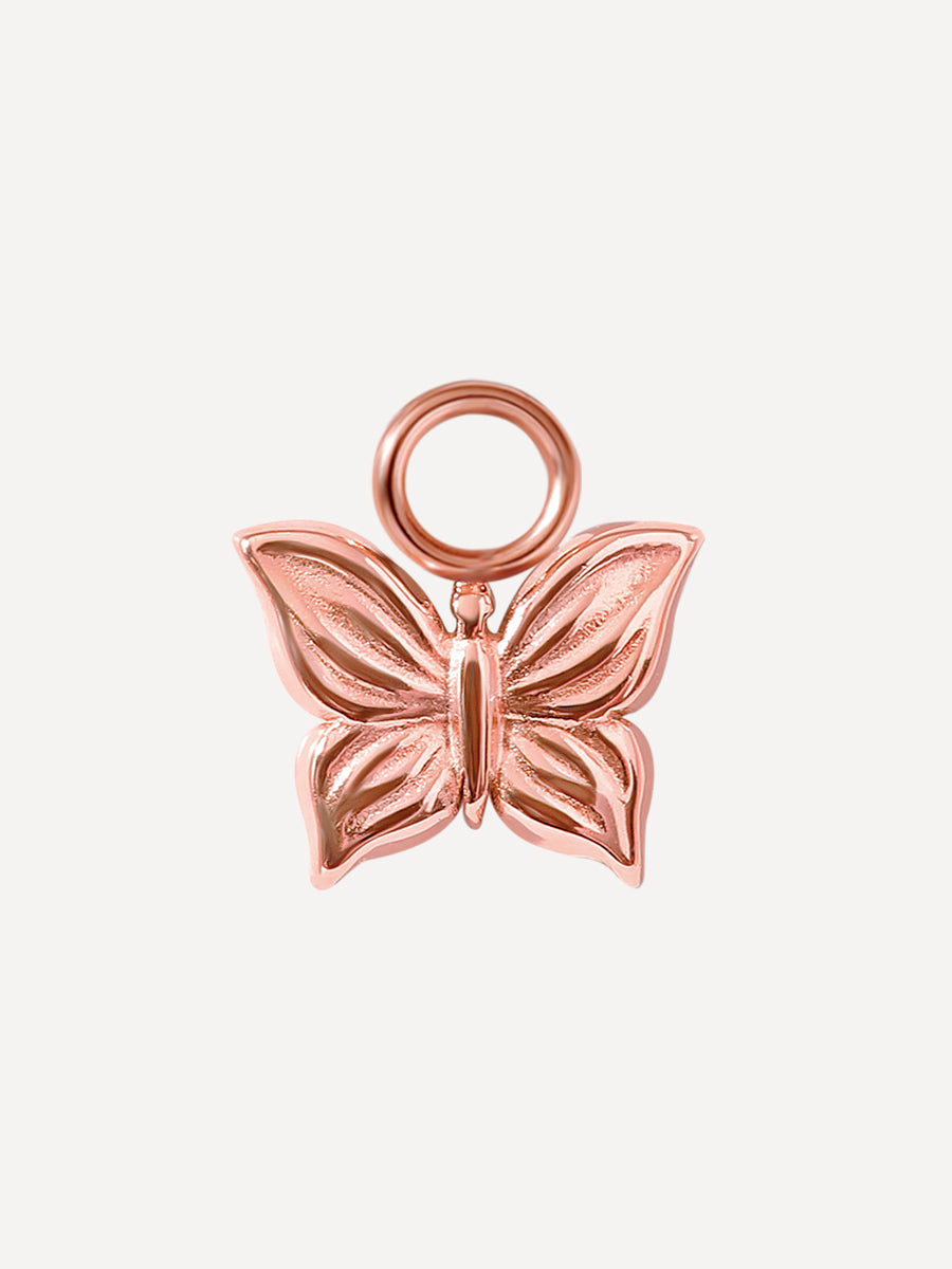 7,5x10mm Dancing Butterfly Charm Rosegold