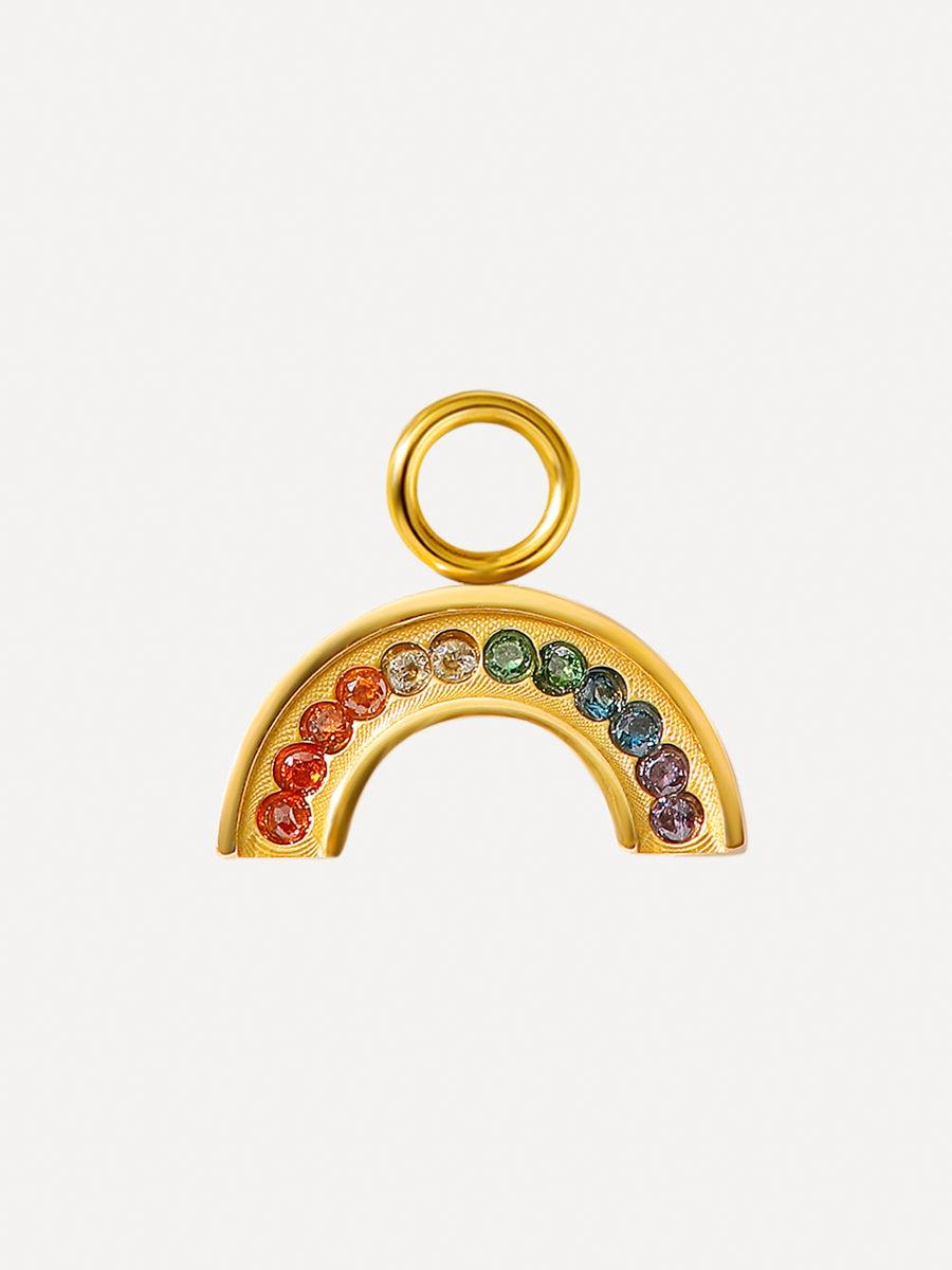 6x12mm Shining Rainbow Charm Gold