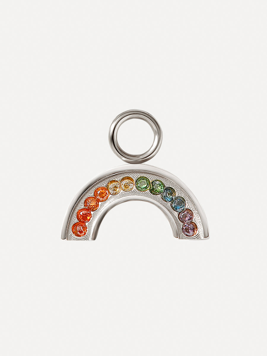 6x12mm Shining Rainbow Charm Silber