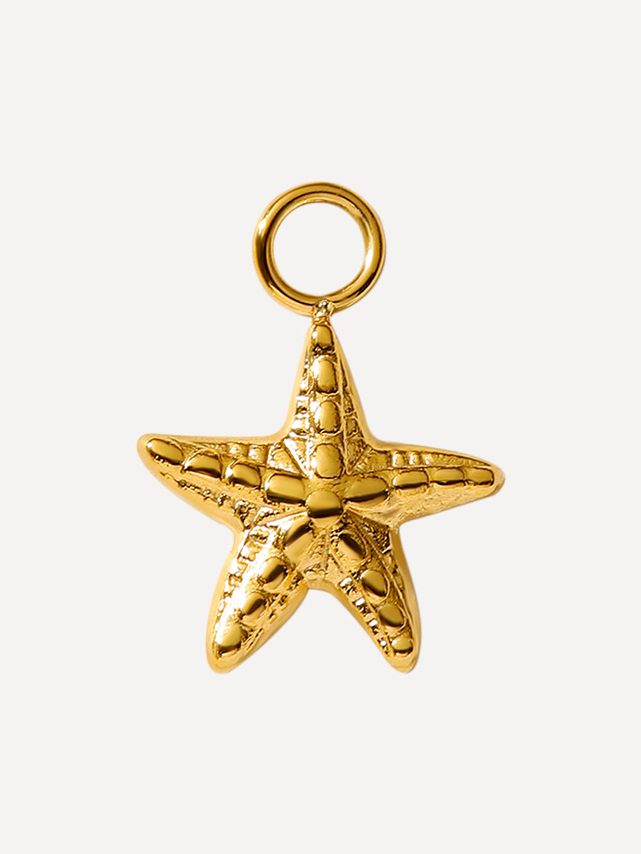 12x12mm Bubbly Starfish Charm Gold