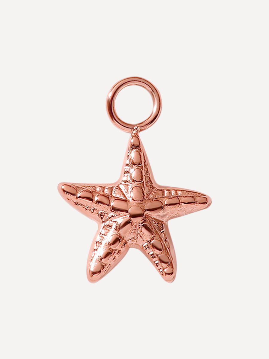 12x12mm Bubbly Starfish Charm Rosegold
