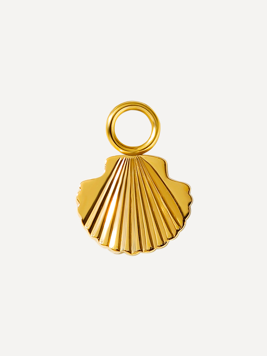 8x9,5mm Sunlit Shell Charm Gold