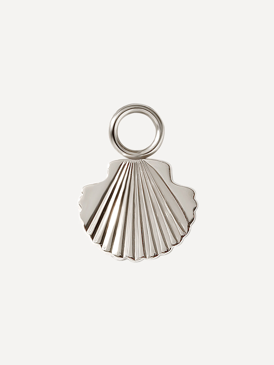8x9,5mm Sunlit Shell Charm Silber