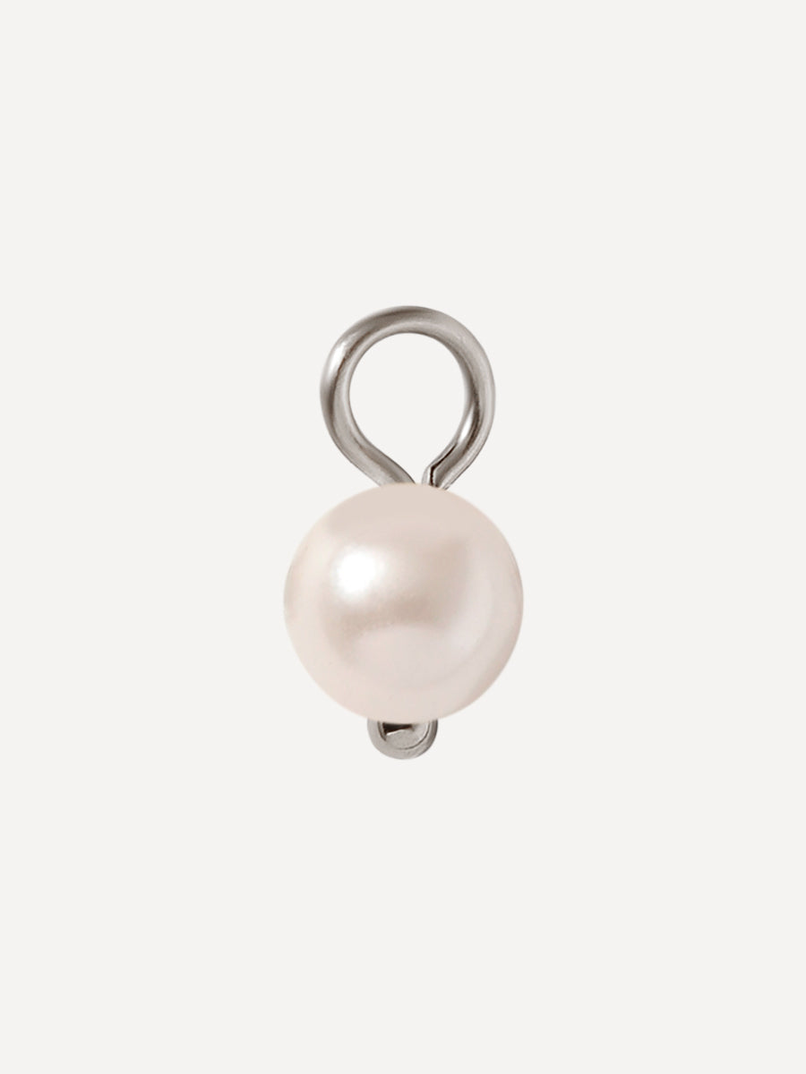 6mm Unique Pearl Charm Silber