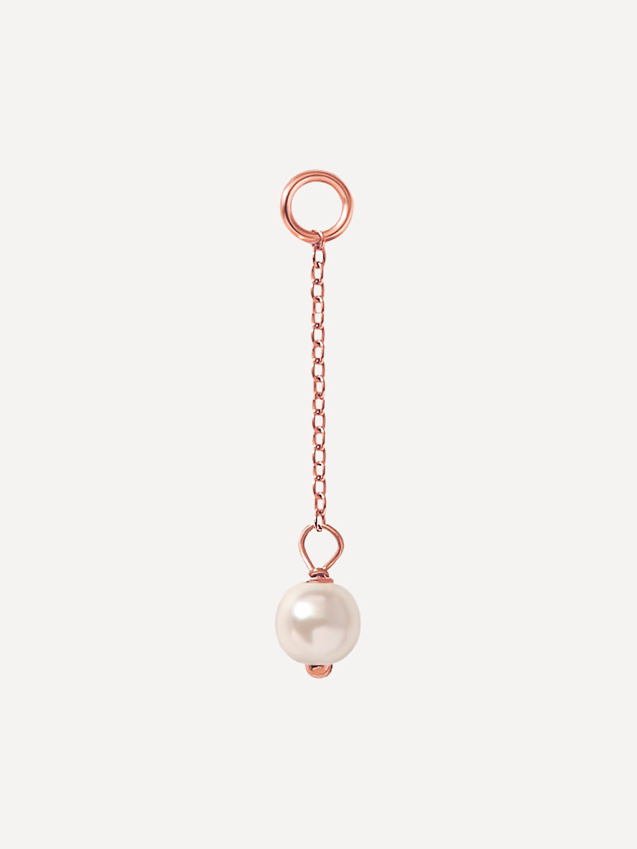 26,5x5mm Graceful Pearl Charm Rosegold