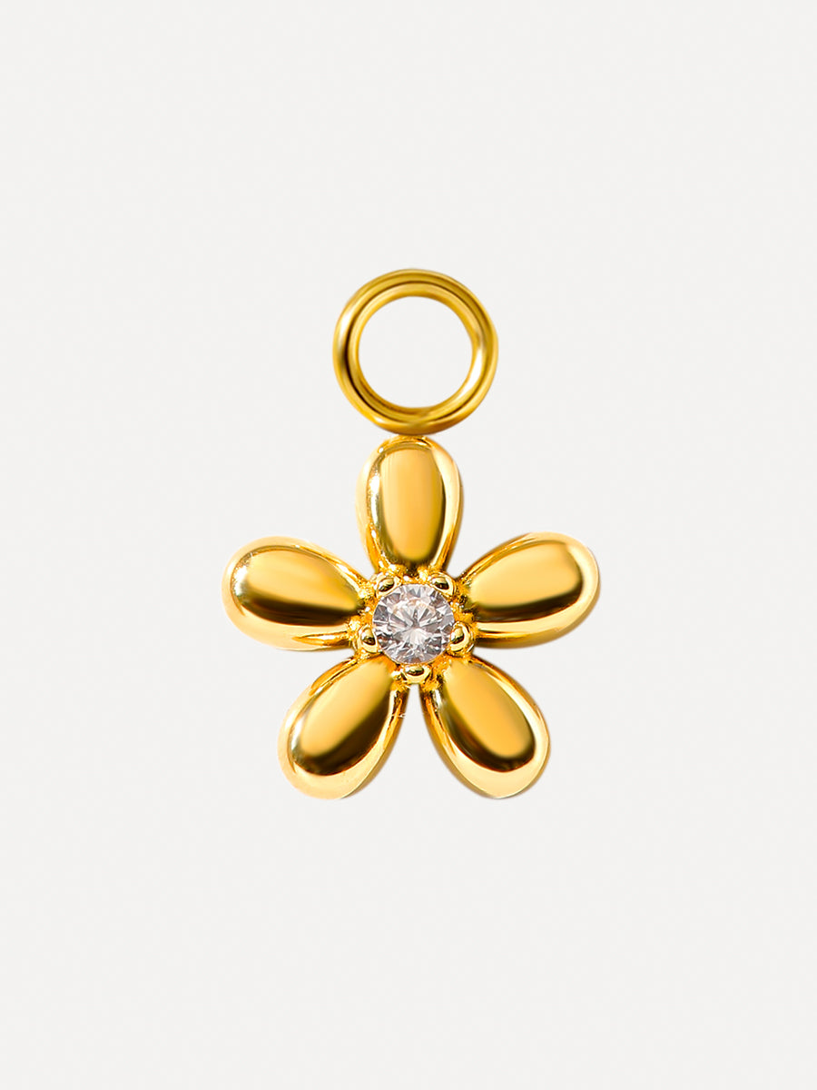 10x10mm Floral Shine Charm Gold