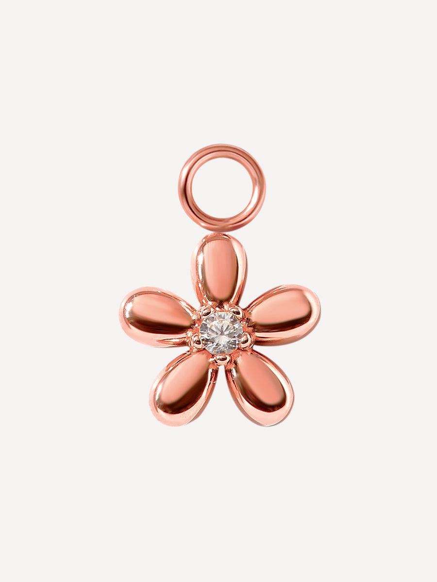 10x10mm Floral Shine Charm Rosegold