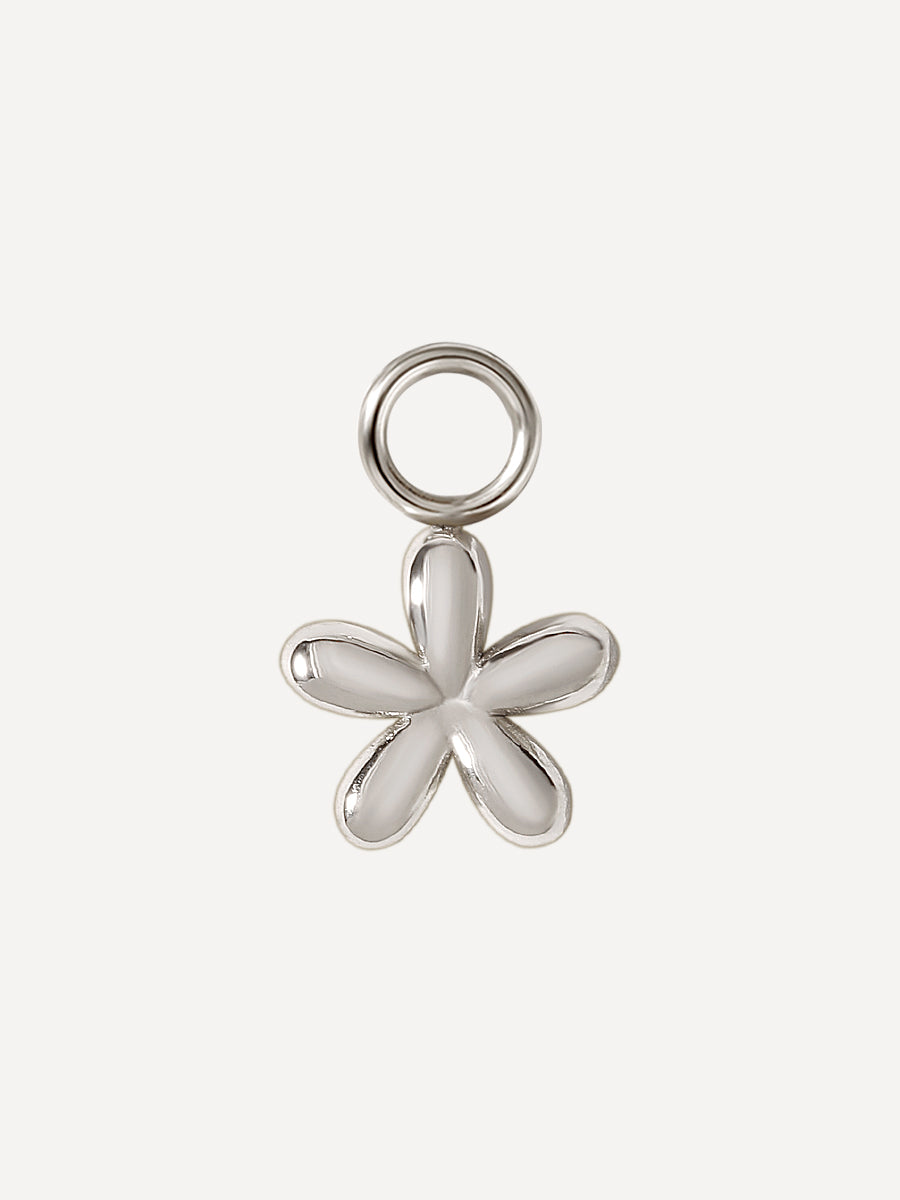 8x8mm Floral Breeze Charm Silber
