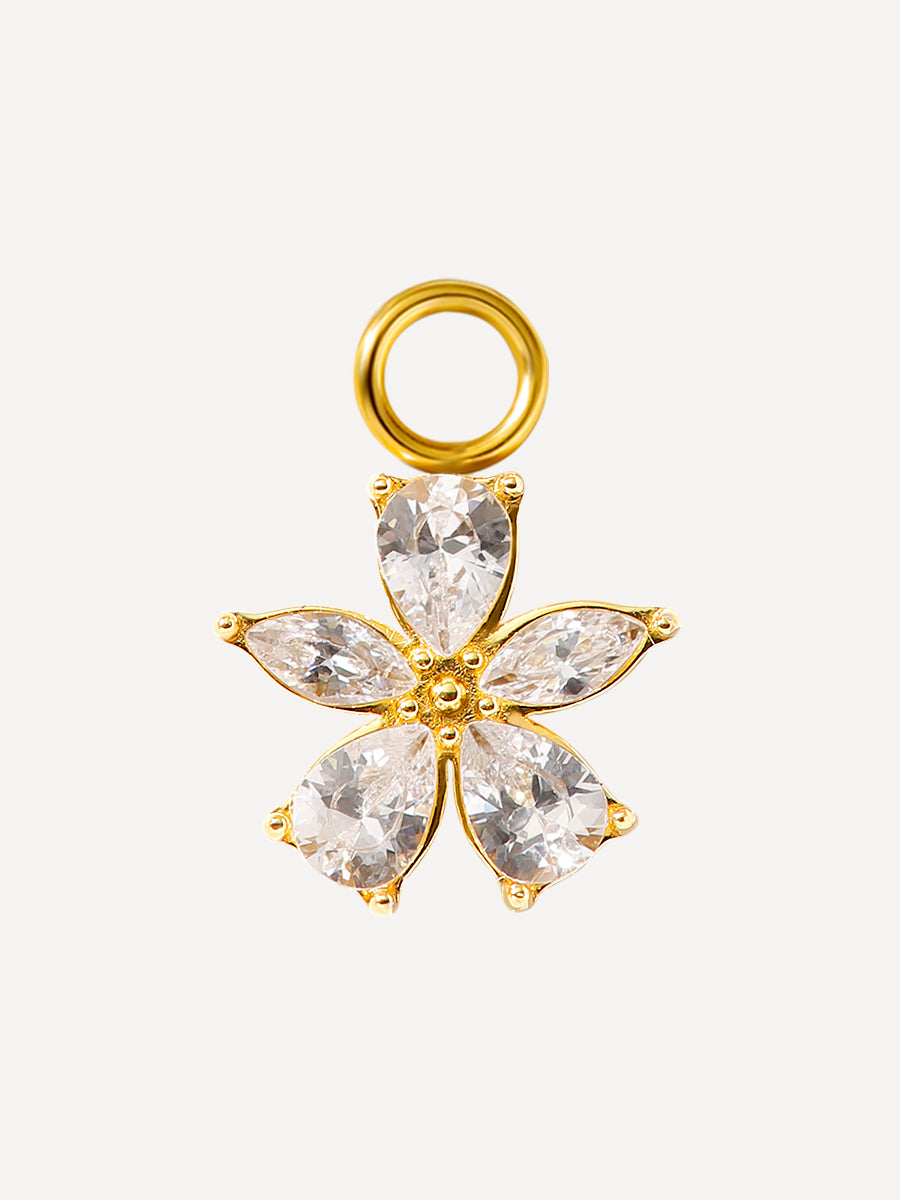 10x10,5mm Floral Spark Charm Gold