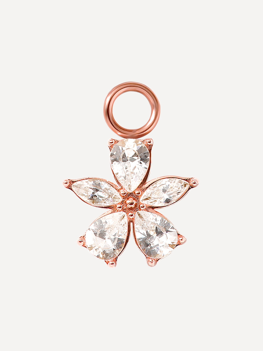 10x10,5mm Floral Spark Charm Rosegold