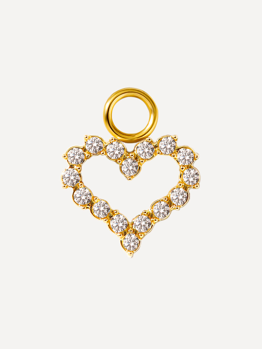 10x11mm Dazzling Love Charm Gold