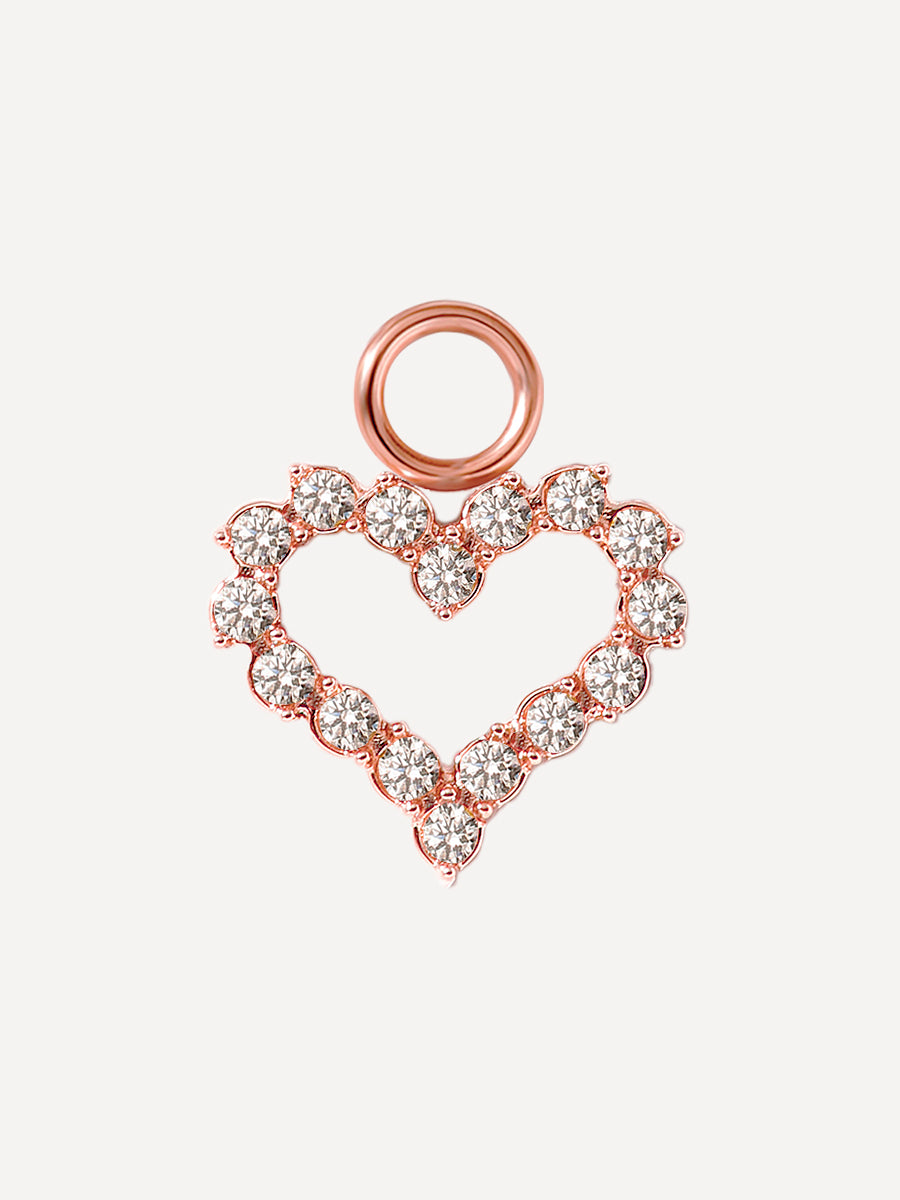 10x11mm Dazzling Love Charm Rosegold