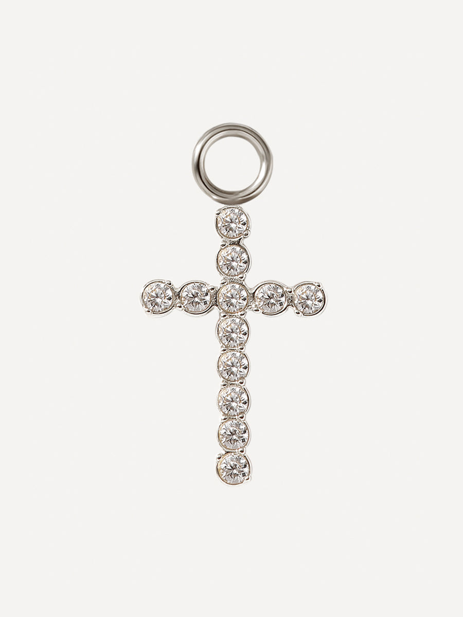 15x10mm Glorious Cross Charm Silber
