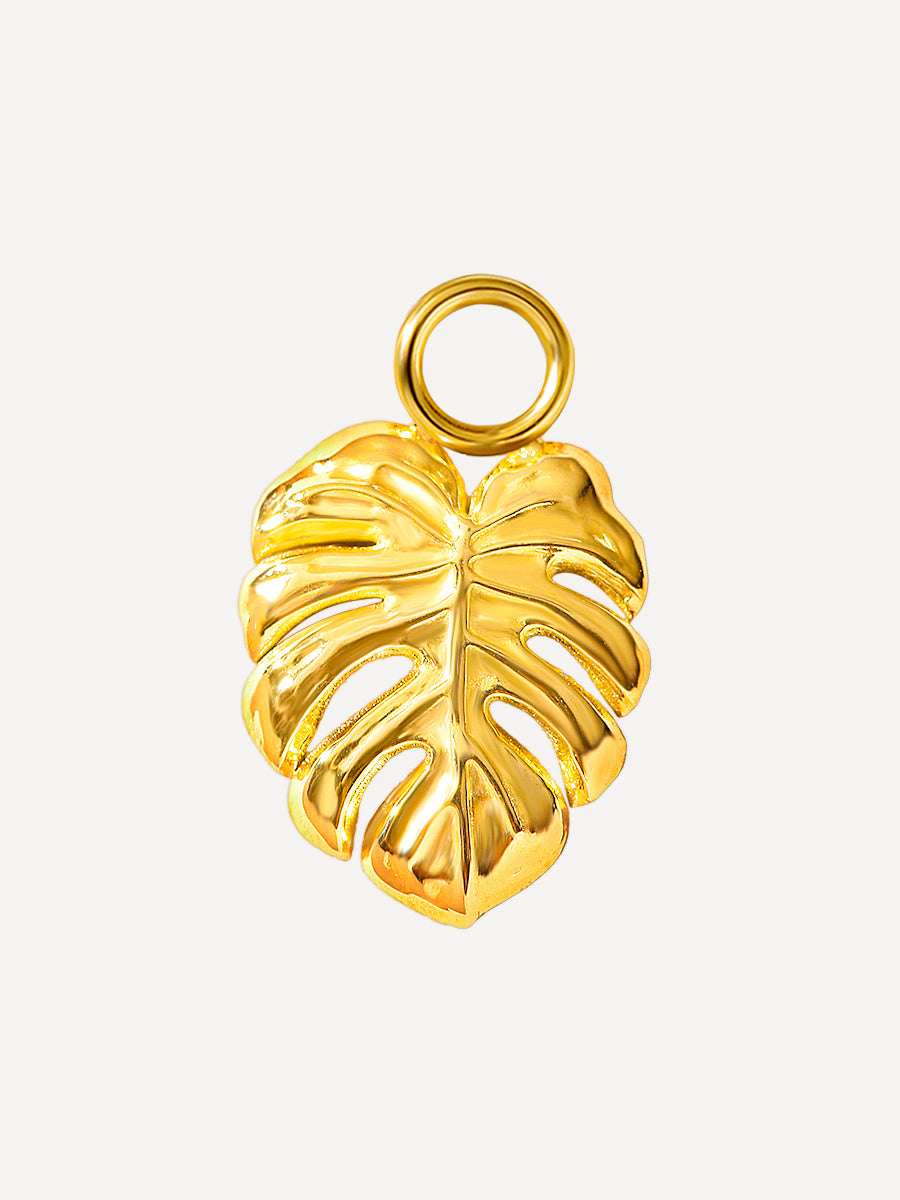 11,5x10mm Monstera Leaf Charm Gold