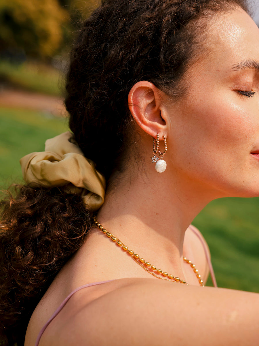 12x12mm Disc Pearl Earring Charm