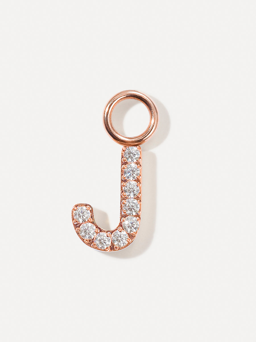 Dazzling Letter Ohrring-Charm - J