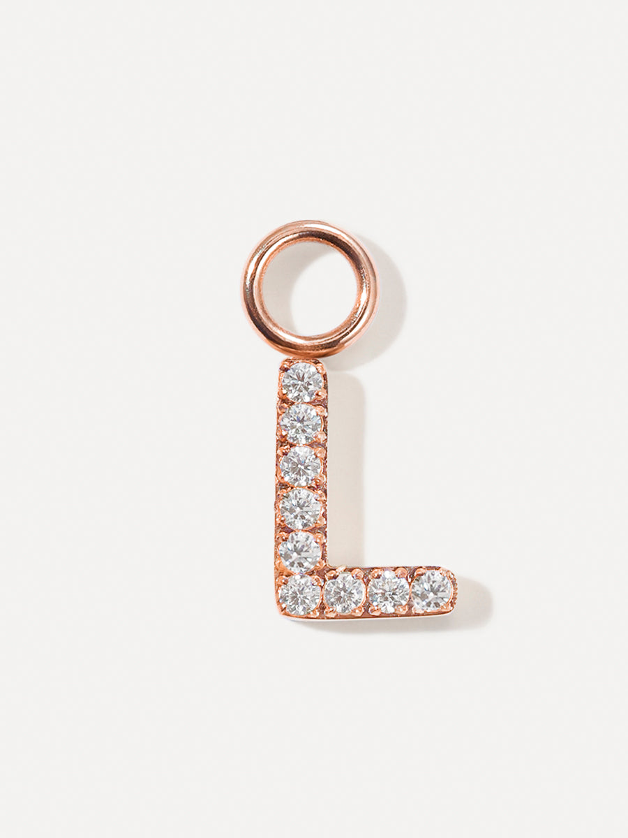 Dazzling Letter Earring Charm - L